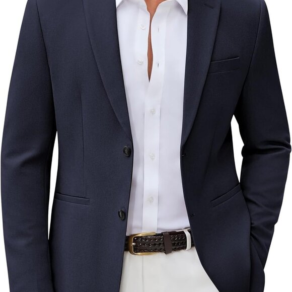 Men's Casual Blazer Slim Fit Two Buttons Sport Coat Lightweight Suit Jacket